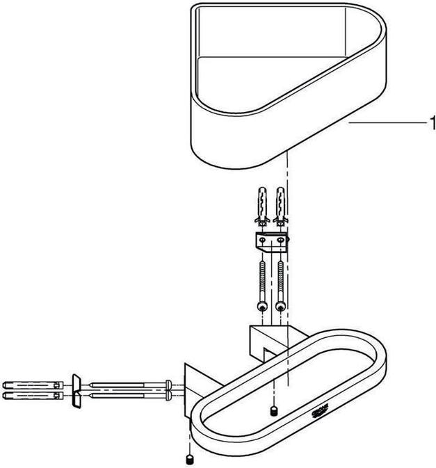 Produktbild Grohe Eck-Duschablage SELECTION mit Halterung hard graphite gebürstet