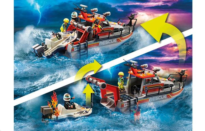 Produktbild Playmobil Seenot: Löscheinsatz mit Rettungskreuzer (70140, Playmobil City Life)