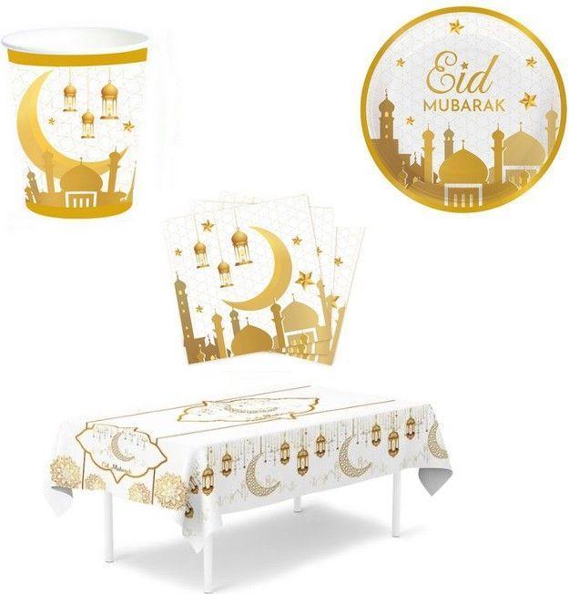 Actual product image MU Style Hedi Series Disposable Tableware Set Eid Mubarak (65-pc. Set) (1x)