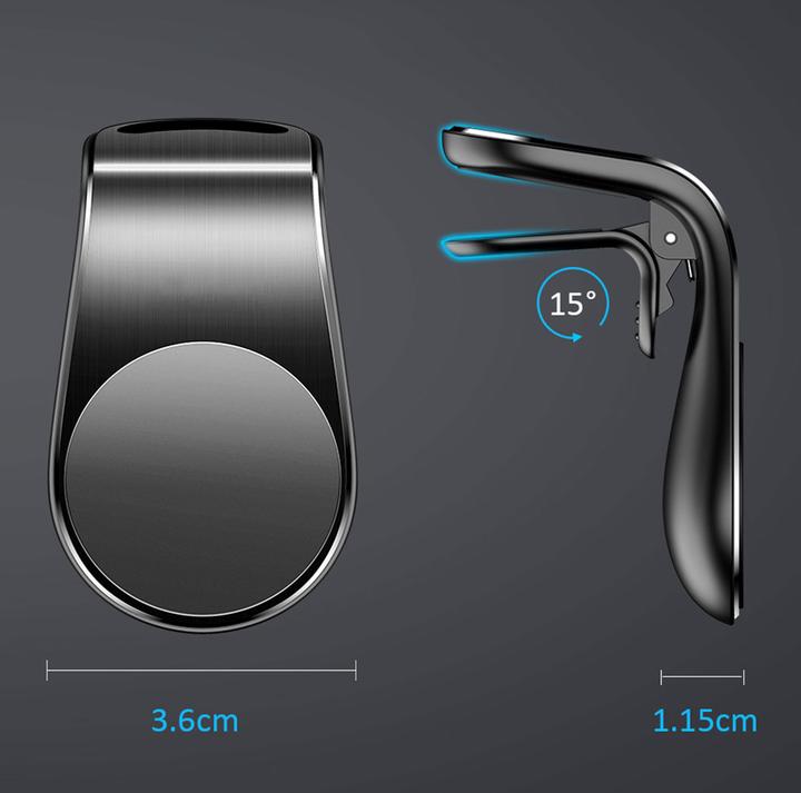 Image du produit PhoneLook Support universel magnétique pour téléphone de voiture avec pince Fixation pour Smartphones légers