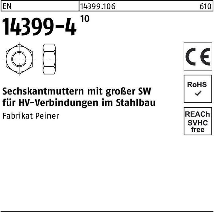 Actual product image Peiner Hexagon nut EN 14399-4 M 22 10 (M22)