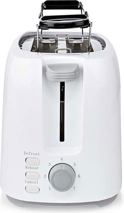 Actual product image Nedis Toaster 2 Slots Browning levels: 7 Defrost feature Bun rack White