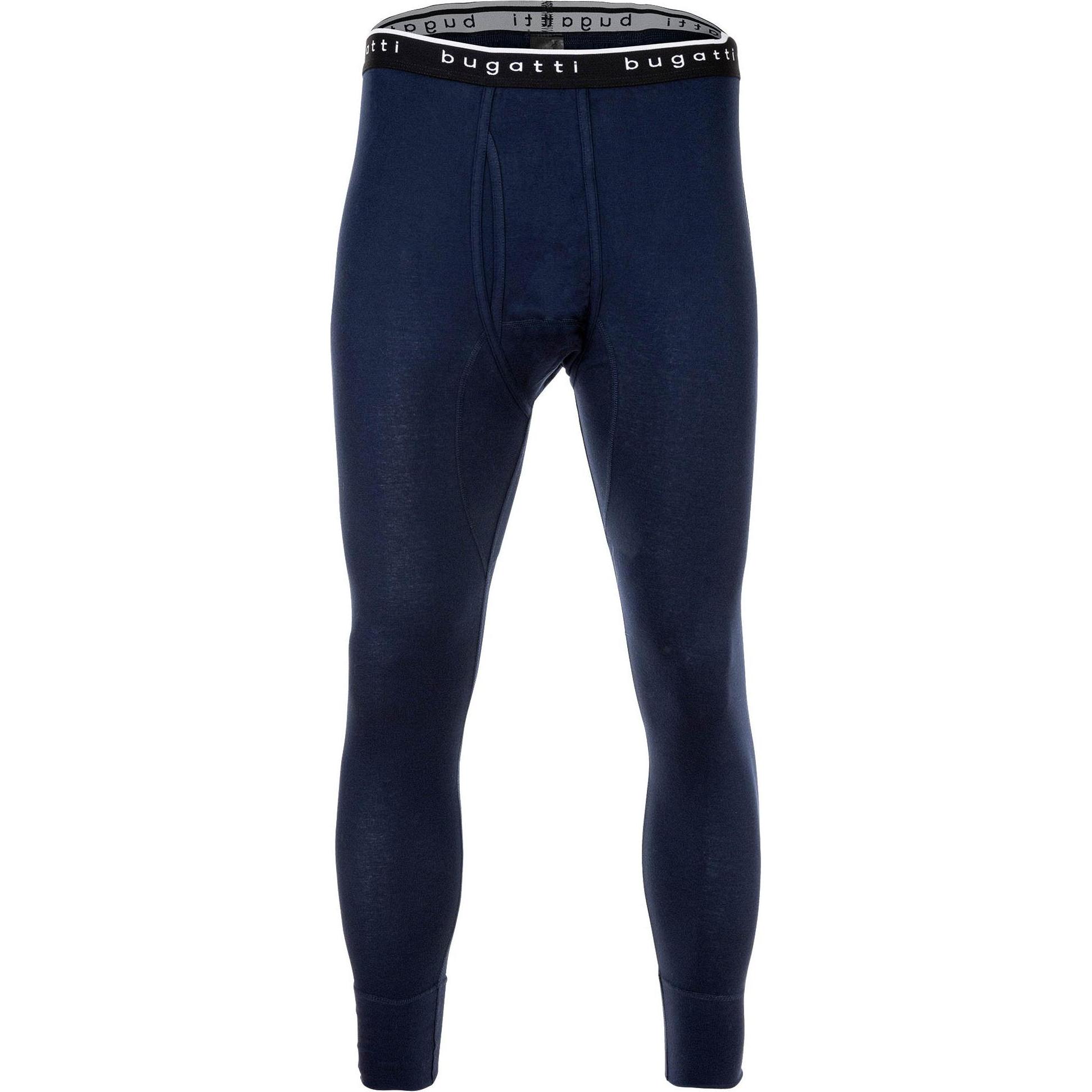 Bugatti, Herren, Unterhosen, Lange Unterhose Feinripp, Blau, (L, Einzelpack)