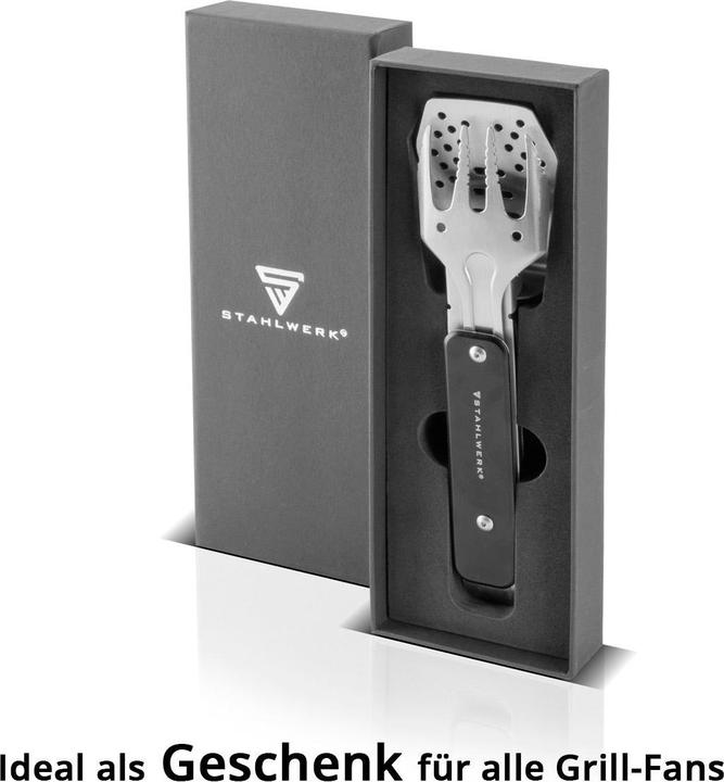 Actual product image Stahlwerk BBQ multitool barbecue set with barbecue tongs barbecue fork barbecue turner