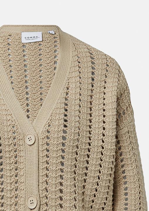 Produktbild Comma Strickjacke Cardigan aus Baumwollmix mit Lochmuster (M)