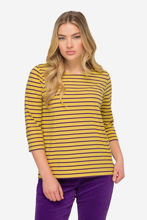 Immagine prodotto Laurasøn Maglia a righe dalla vestibilità normale con scollo rotondo e maniche a 3/4 (XL)