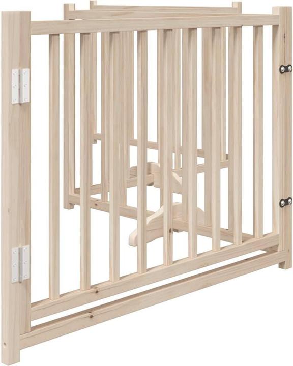 Actual product image vidaXL Hundetor mit Tür Faltbar Hundegitter Schutzgitter 4-tlg. Massivholz Tanne (30 cm)