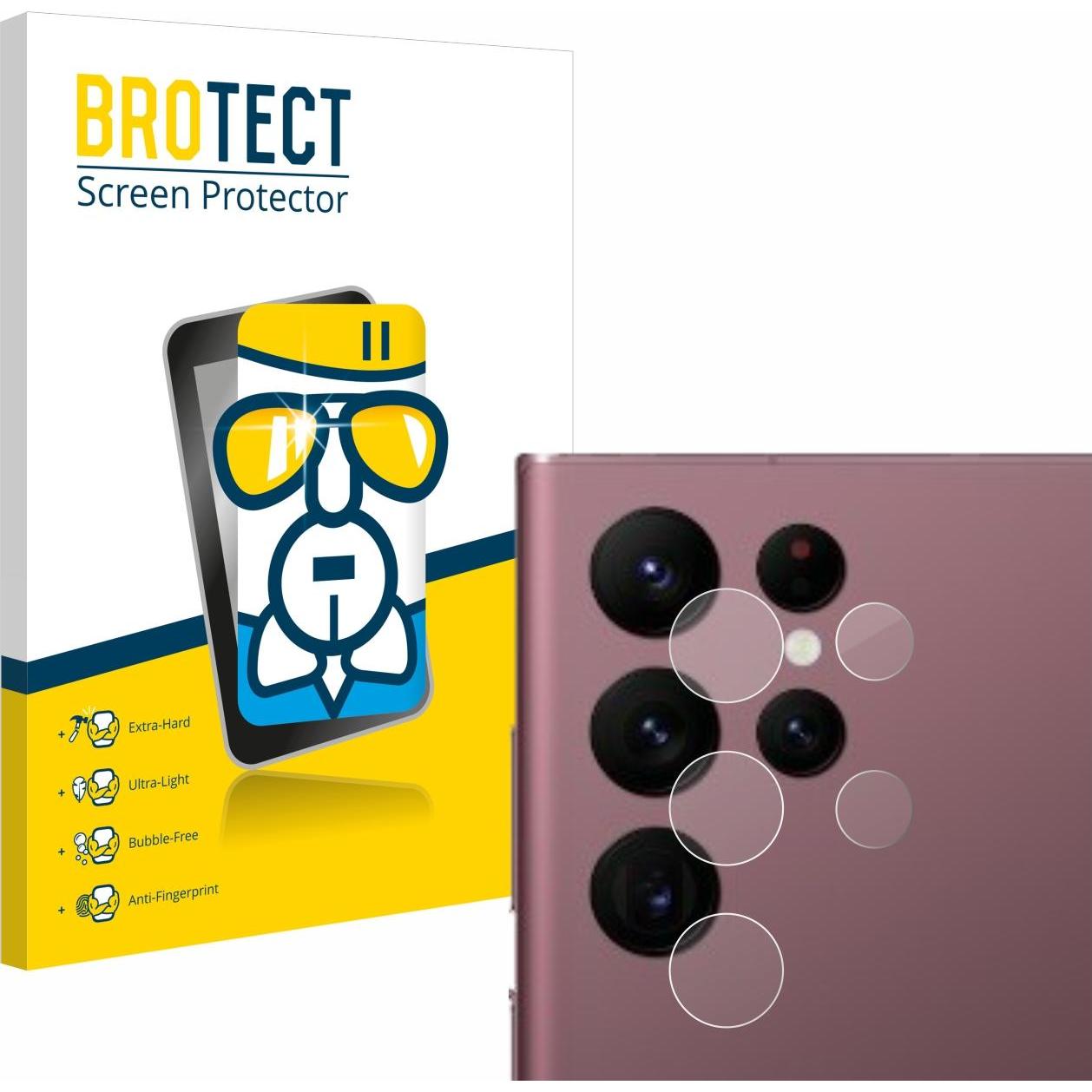 BROTECT AirGlass Panzerglasfolie (1 Stück, Samsung Galaxy S22 Ultra (5G)), Smartphone Schutzfolie, Transparent