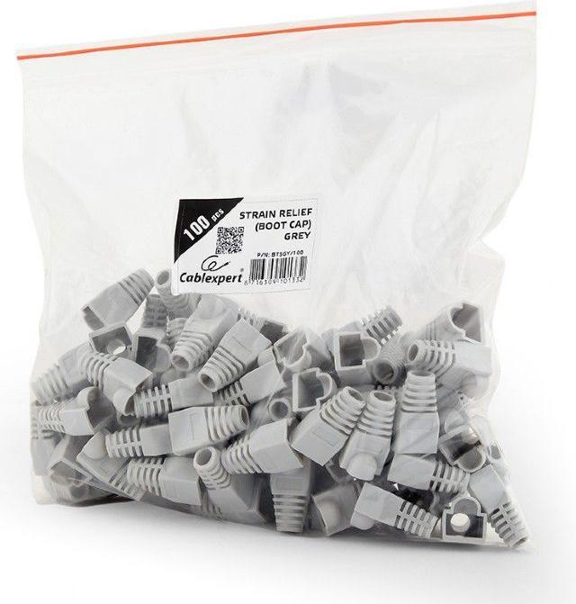 Actual product image Gembird BT5GY/100 strain relief (boot cap) pilka (100 pieces)