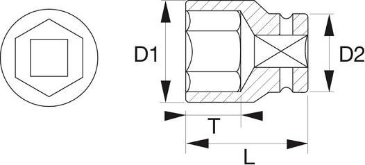 Actual product image Irimo 1" socket spanner bit, hexagonal, 27 mm, phosphated (27 mm)