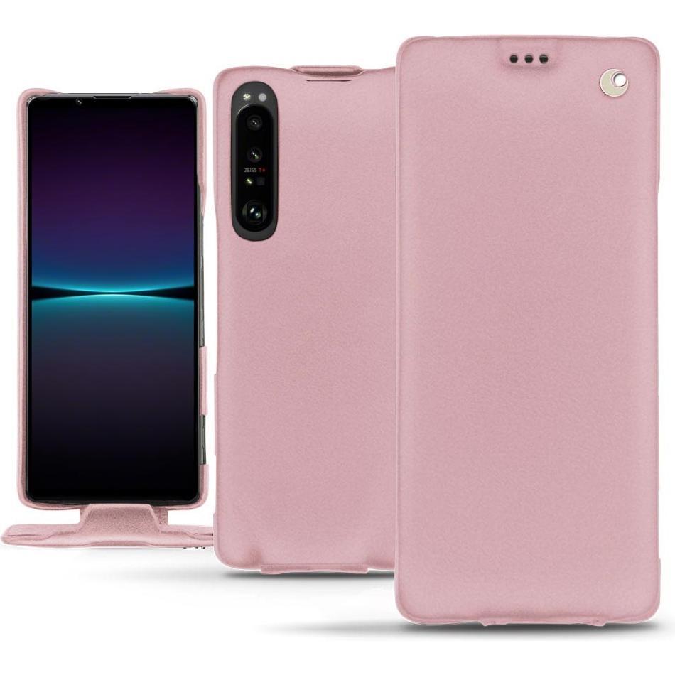 Noreve Lederschutzhülle vertikal (Sony Xperia 1 IV), Smartphone Hülle, Rosa