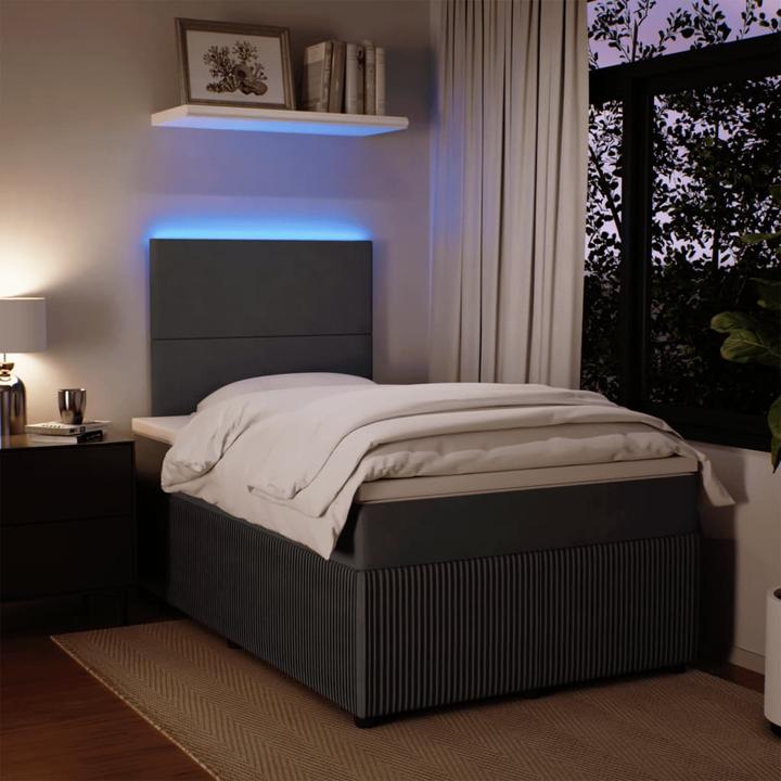 Actual product image vidaXL Bo x spring bed with mattress 120 x 190 cm velvet (120 x 190 cm)