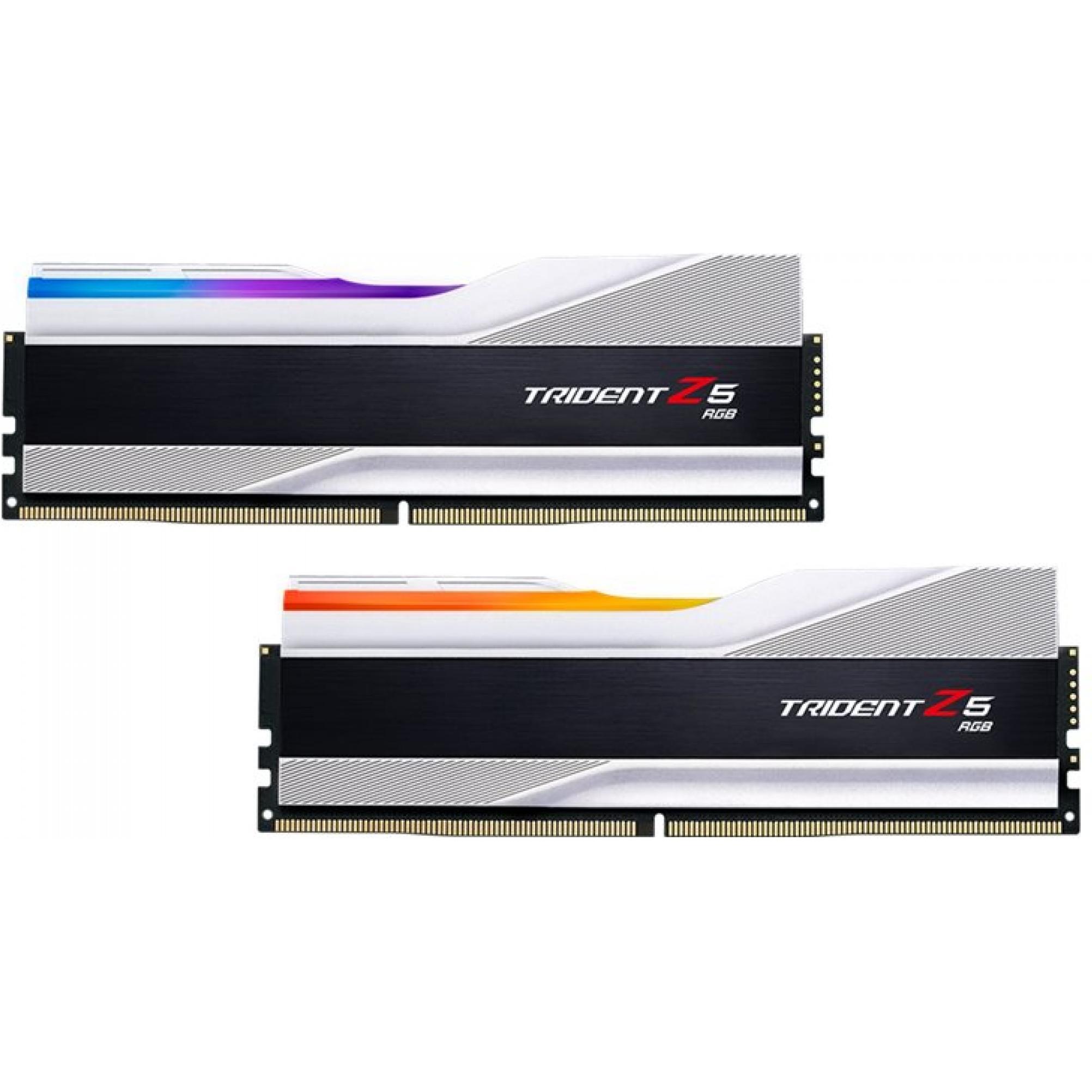 G.Skill Trident Z5 RGB (2 x 16GB, 6000 MHz, DDR5-RAM, DIMM), RAM, Silber, Schwarz