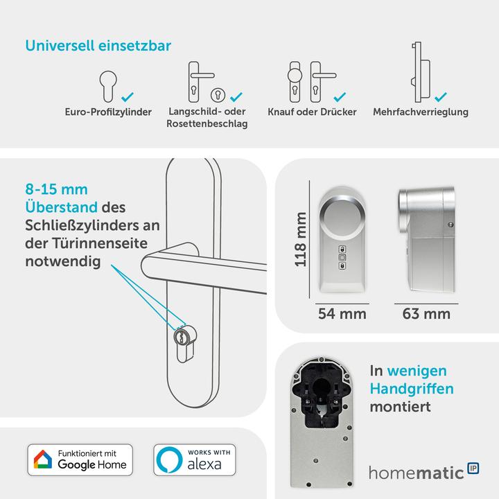 Actual product image Homematic IP Smart Home door lock actuator (HmIP-DLD-S) (silver)
