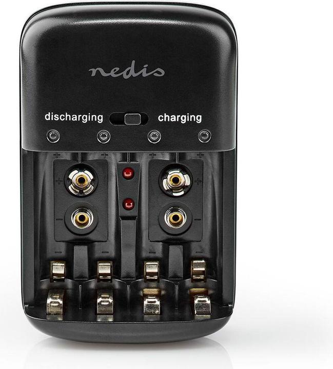 Immagine prodotto Nedis Caricabatterie NiMH AA/AAA 1,2 VDC / 9 VDC 0,2 A Carica di mantenimento Tipo C (CEE 7/16) Sicurezza (1 pz., AAA, AA, Caricabatterie senza batteria)