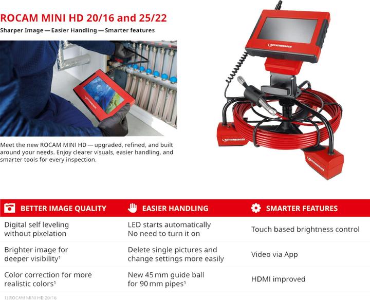 Produktbild Rothenberger Rohrinspektionskamera Modul 25/22 HD - Haspel 1000003920