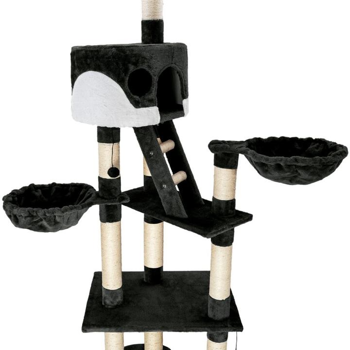 Image du produit tectake Arbre à chat Hansi (260 cm, Noir, Blanc)