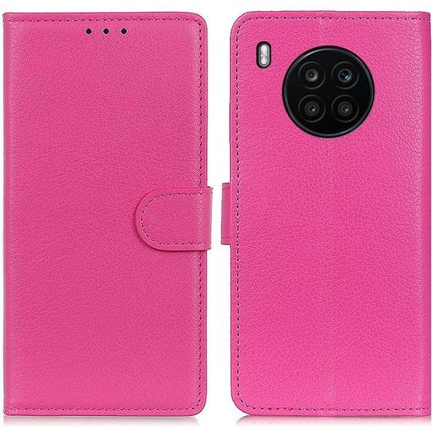 Thumbnail - MU Classic Litchi Leder Bookcover Series (Huawei Nova 8i, Honor 50 Lite), Smartphone Hülle, Rosa