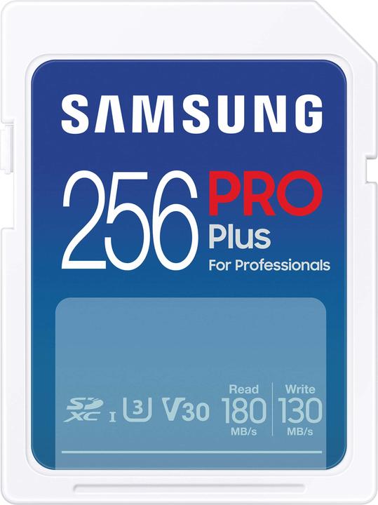 Actual product image Samsung PRO Plus (256 GB, SDXC, U3, UHS-I)