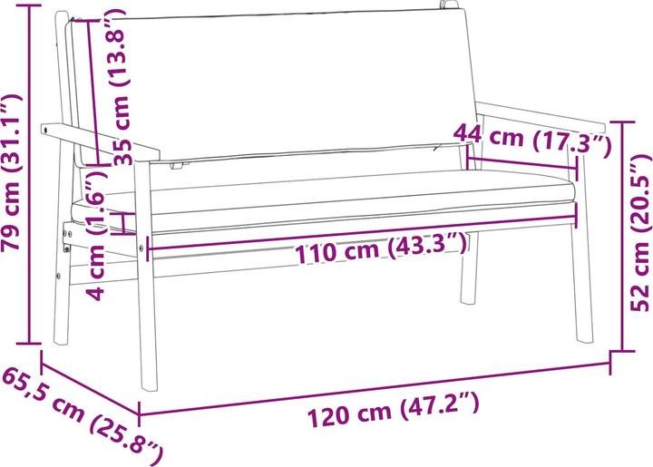 Actual product image vidaXL Garden bench