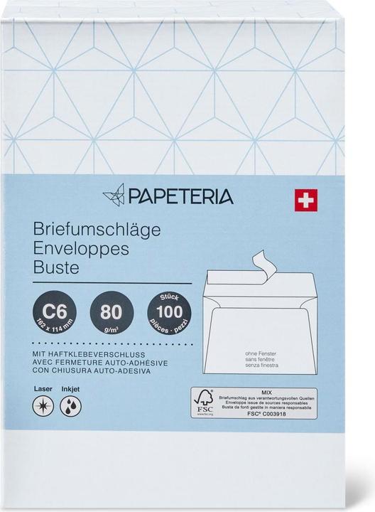 Immagine prodotto Papeteria C6 Buste (C6, 100 x)