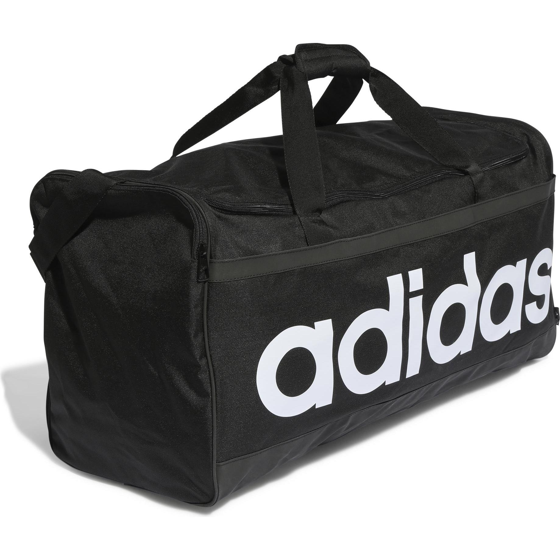 Thumbnail - adidas, Tasche, Linear Duffel L,Black/White Black/White, Schwarz, (63 l)