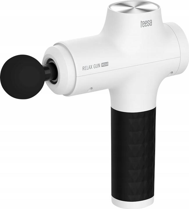 Actual product image Teesa RELAX GUN MG60 massage gun 8 attachments white
