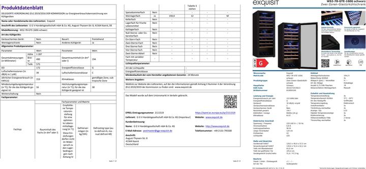 Image du produit Exquisit WS2-78GTE-160G