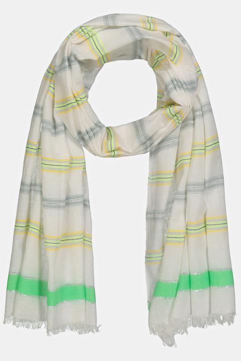 Immagine prodotto Ulla Popken Sciarpa con righe, effetto glitter e frange