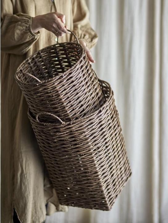 Actual product image Bloomingville - Cestina Basket - Brown - Polyrattan (34 cm, 2x)