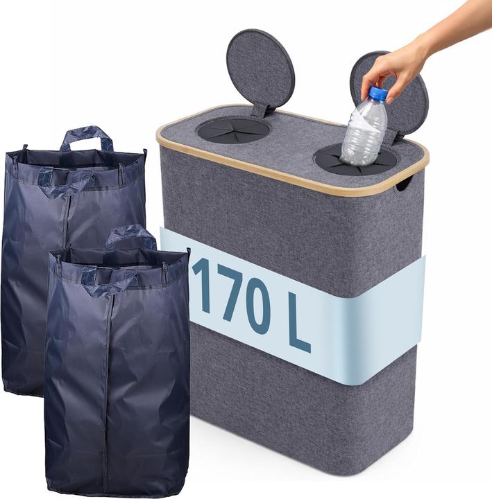 Produktbild Relaxdays Pfandflaschen-Sammelbehälter 2 Fächer (170 l)