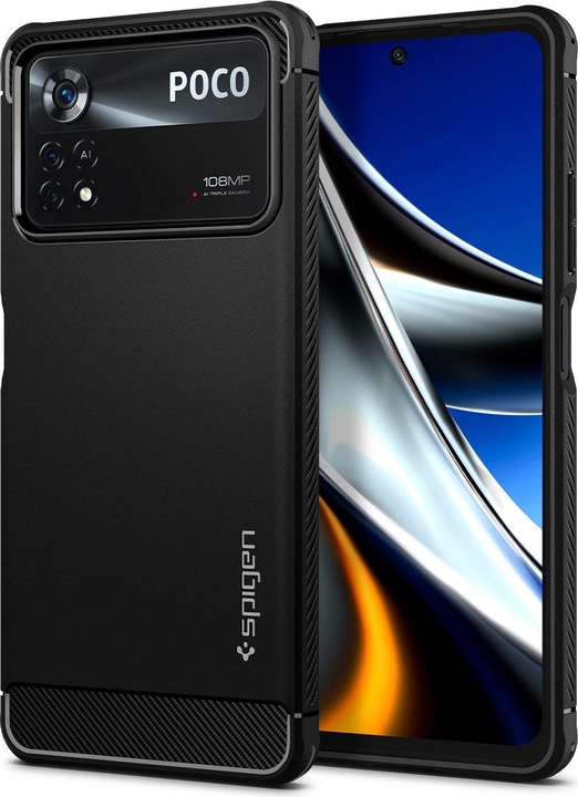 Produktbild Spigen Rugged Armor Xiaomi Poco X4 Pro 5G Matte Juodas (Xiaomi Poco X4 Pro 5G)