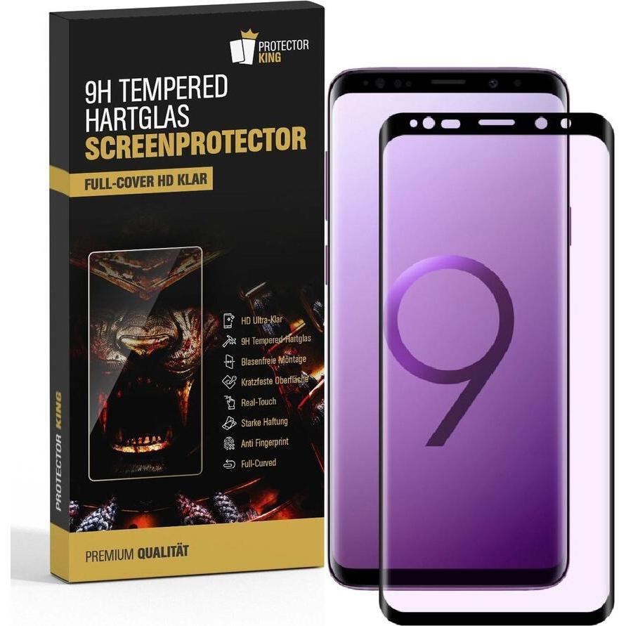 Protectorking 3x echtes Tempered 9H Panzerhartglas 3D KLAR (3 Stück, Samsung Galaxy S9+), Smartphone Schutzfolie, Transp...