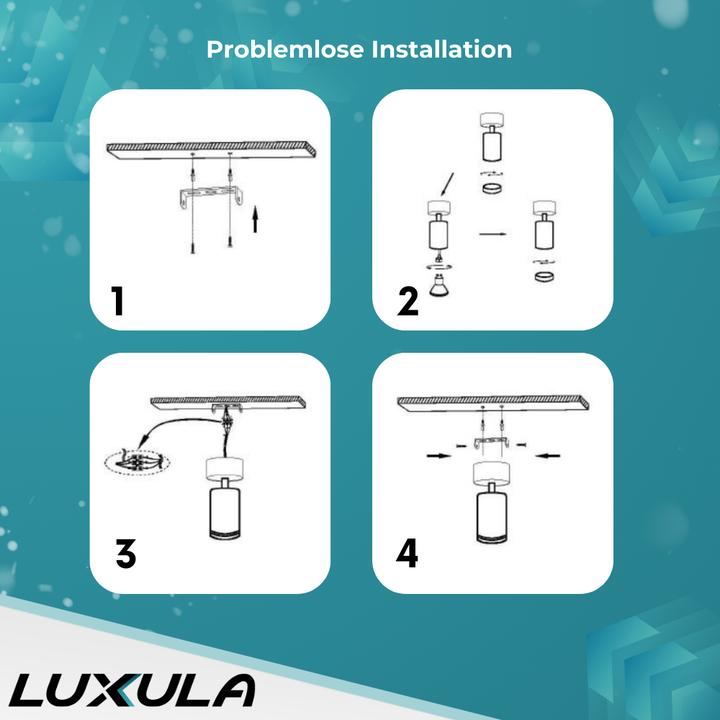 Actual product image Luxula Pivoting LED surface-mounted spot, white/black (GU10)