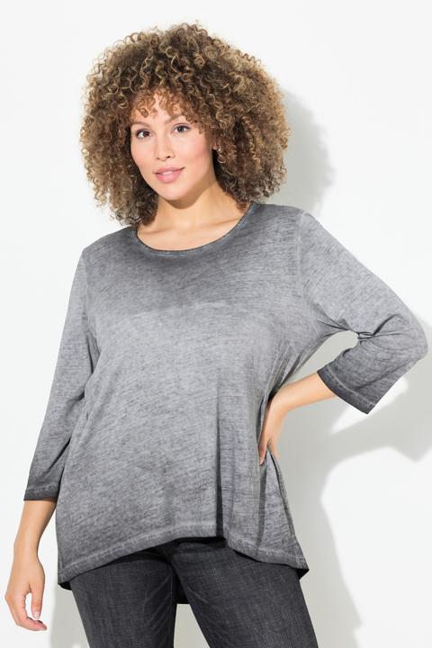 Produktbild Ulla Popken Shirt, Zierfalten, A-Linie, Rundhals, 3/4-Arm (58)