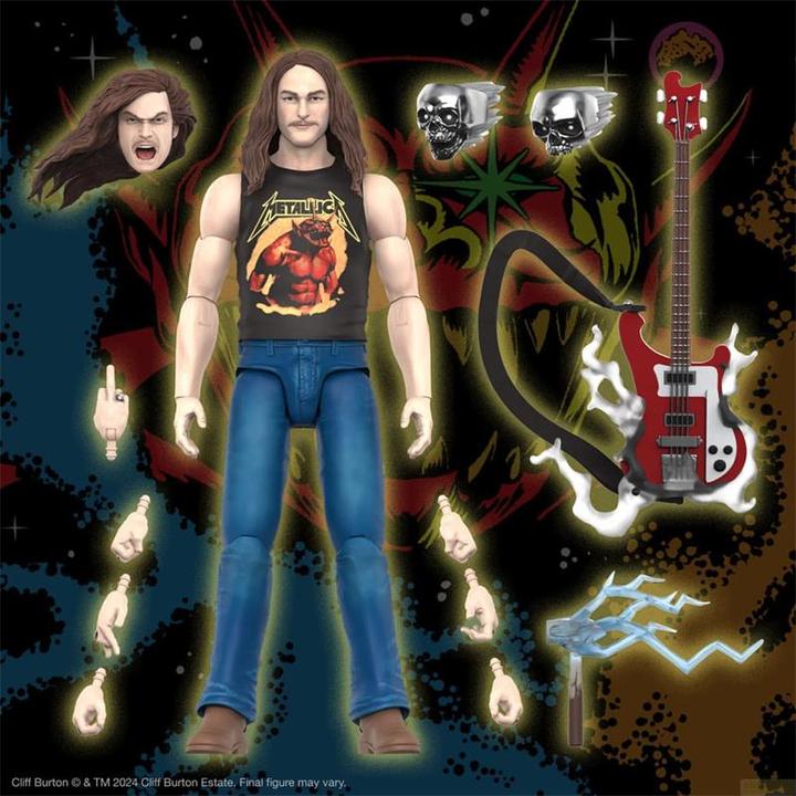Actual product image Super7 Metallica Ultimates action figure Wave 2 Cliff Burton 18 cm