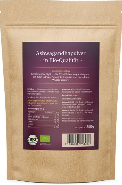 Produktbild Effective Nature Bio Ashwagandha Pulver (Pulver, 250 g)
