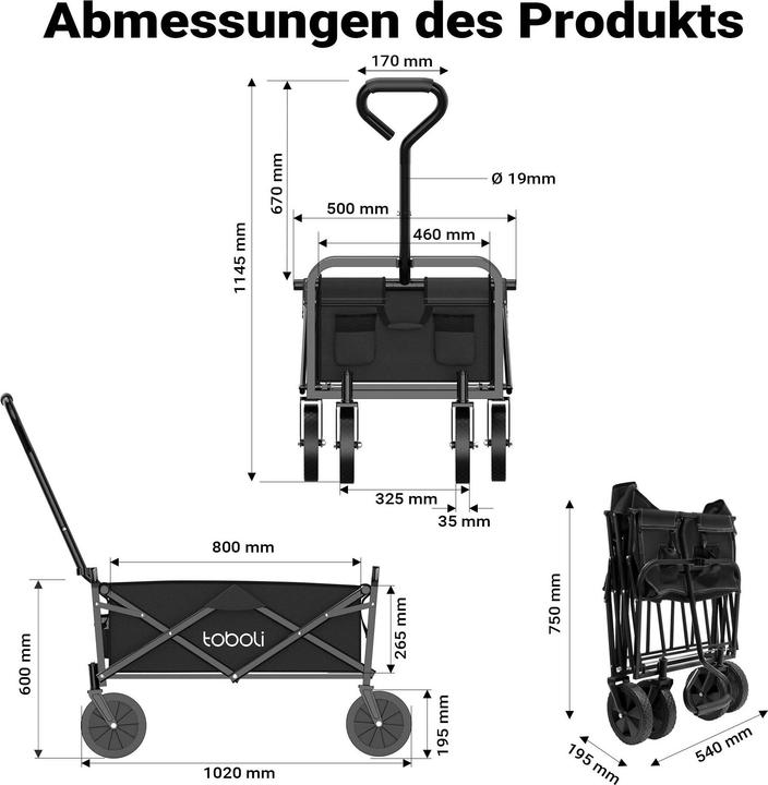 Actual product image Toboli Off-road folding scooter trolley