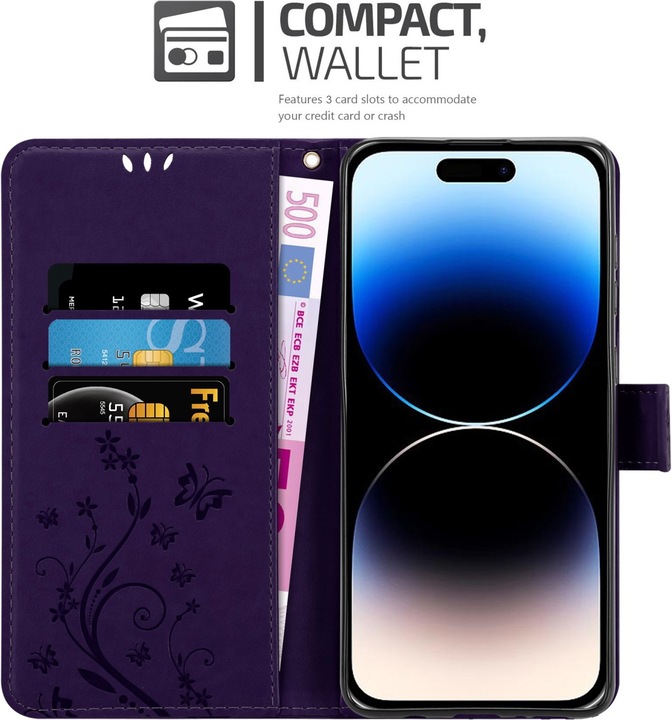 Immagine prodotto Cadorabo Cover per Apple iPhone 14 PRO MAX in stile libro a fiori (Apple iPhone 14 Pro Max)