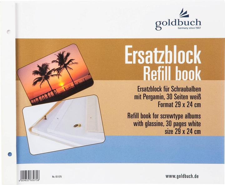 Image du produit Goldbuch Bloc de remplacement 29x24 30 pages + vis (29 x 24 cm)