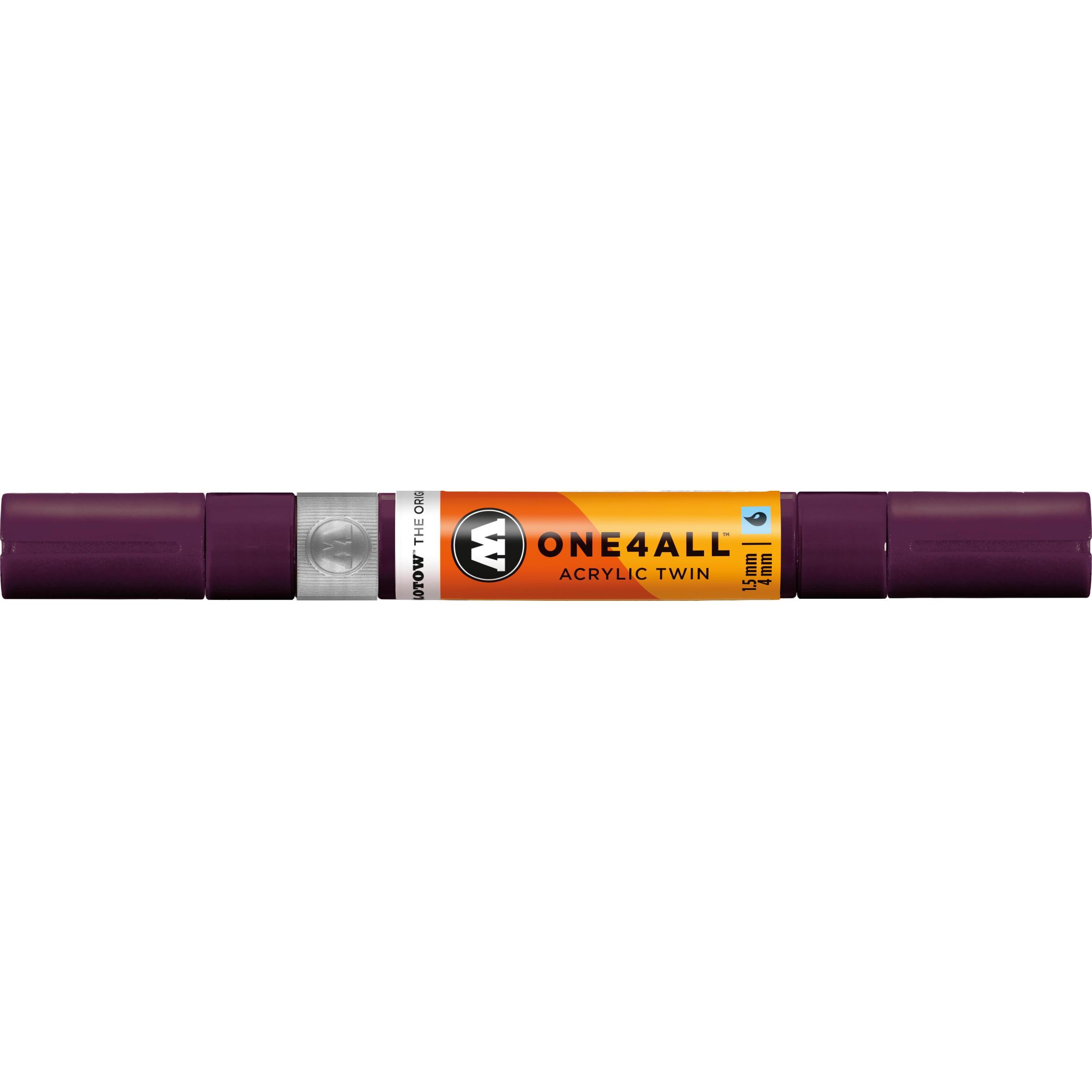 Thumbnail - Molotow, Marker, Marqueur pour Maquettes - One4All Twin - Acrylique Prune - 1,5/4mm - -233 - 15 cm (Mehrfarbig, 4 mm, 1 ...