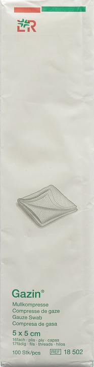 Actual product image Gazin Mullkompressen 5x5cm 16-fach unsteril