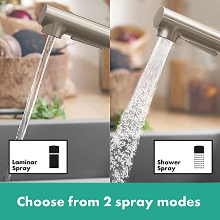 Produktbild hansgrohe HG Einhebel-Spültischmischer Zesis M33 150 Ausziehbrause 2 jet Edelstahl-Optik