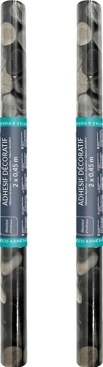 Produktbild Douceur D'intérieur 2er-Set Moderne Klebefolie mit Kieselsteinmuster, dunkelgrau – selbstklebend, 45cmx200cm (200 x 45 cm)
