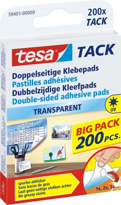 Produktbild tesa TACK doppelseitige Klebebads, transparente Klebestreifen