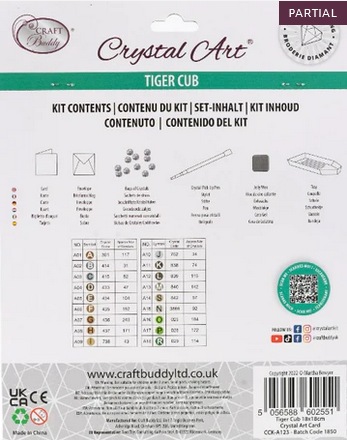 Produktbild Craft Buddy Tiger Cub, 18x18cm Crystal Art Card