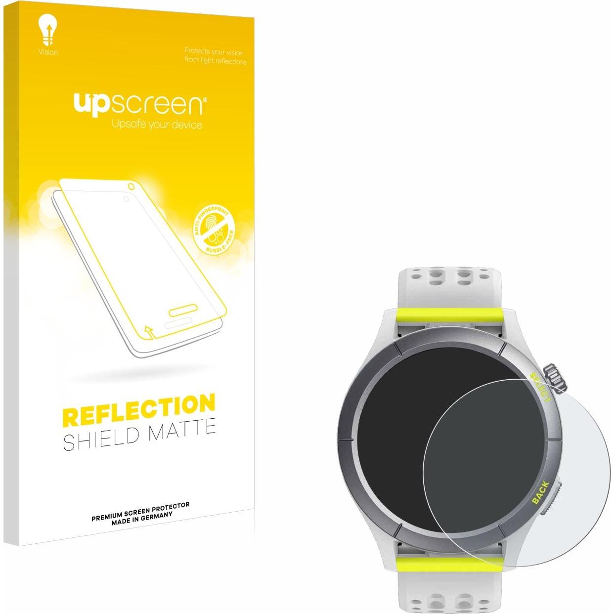 upscreen Reflection Shield Displayschutz Matt, Smartwatch Schutzfolie, Grau