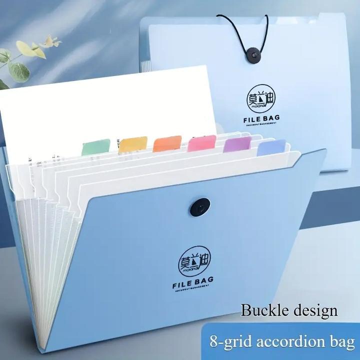 ASMI Aktenmappe A4 – Erweiterbare Fächermappe mit 8 Fächern (A4)