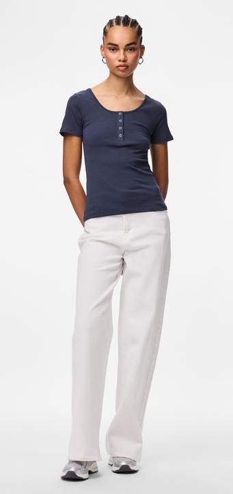 Actual product image Pieces Ribbed design top with short sleeves (L)