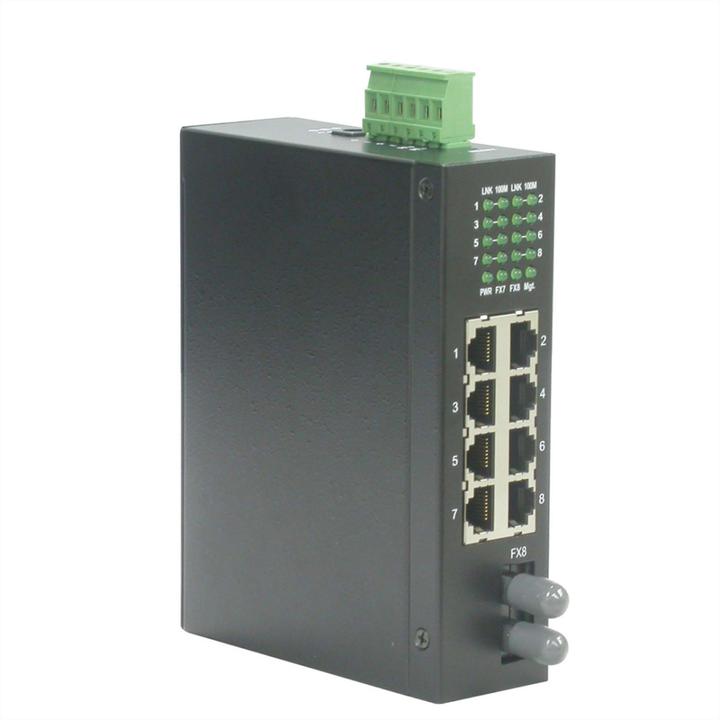Produktbild Roline Industrie Switch 7x RJ-45, 1x ST, unmanaged (8 Ports)